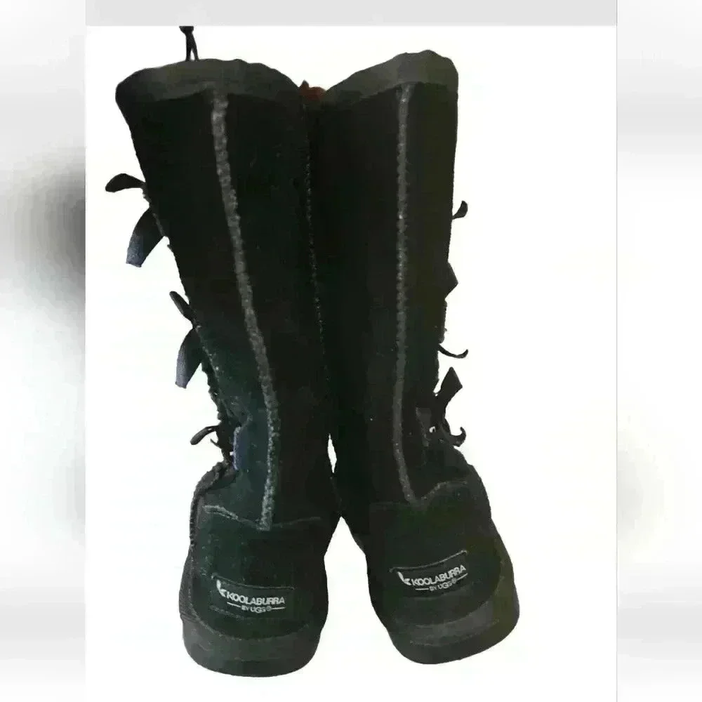 Koolaburra By Ugg Big Girls Black Victoria Faux Shearling Lined Short Boot 2